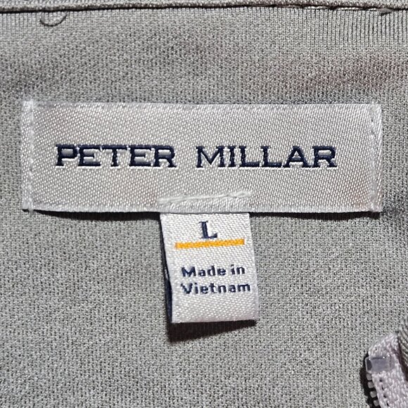 Peter Millar Men's Gray L Quarter-Zip Pullover – Quiet Luxury Preppy Athleisure - Picture 4 of 13